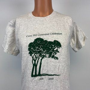 Corey Hill Park Centennial Celebration T Shirt Vtg 2000 Brookline MA Grey Size M